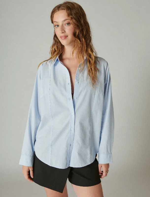 Lucky Brand Women's Solid Oversized Seamed Shirt