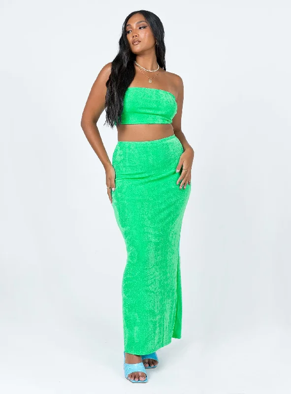 Maci Strapless Top Green