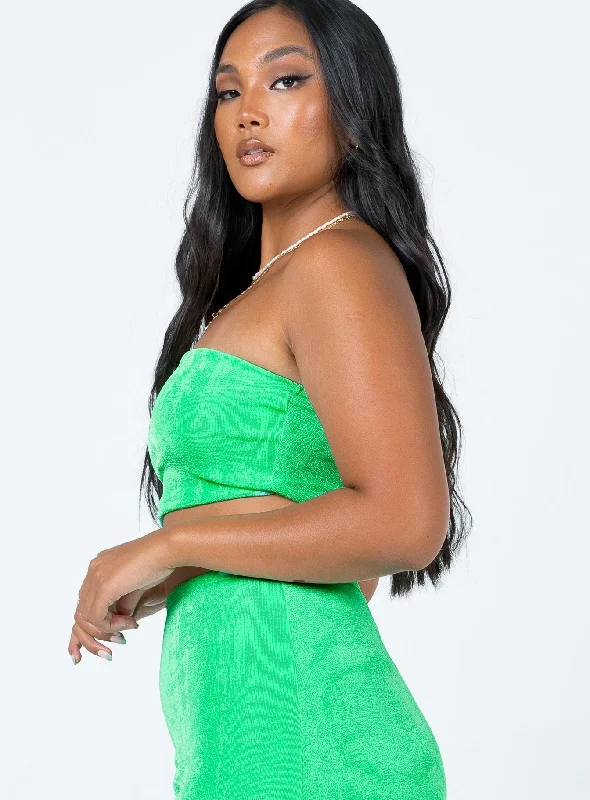 Maci Strapless Top Green