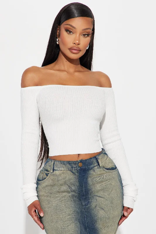 Madisyn Off Shoulder Sweater - Ivory