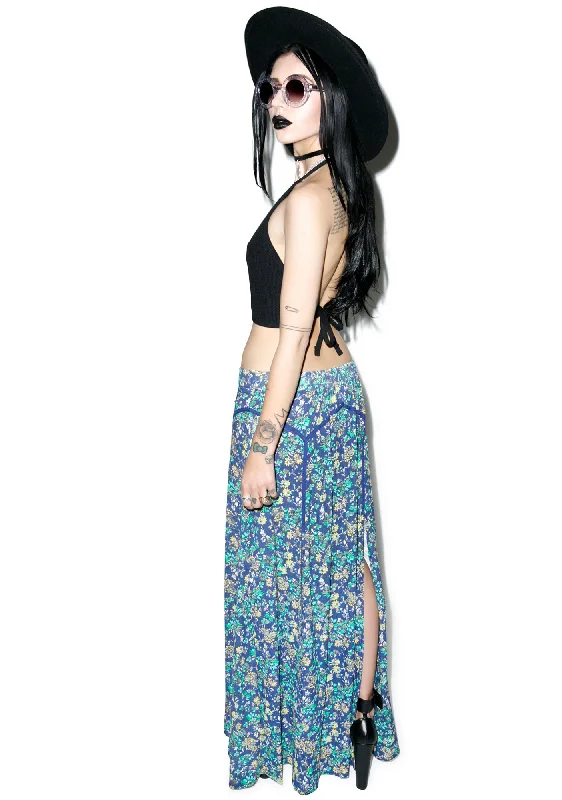 Mandala Floral Maxi Skirt