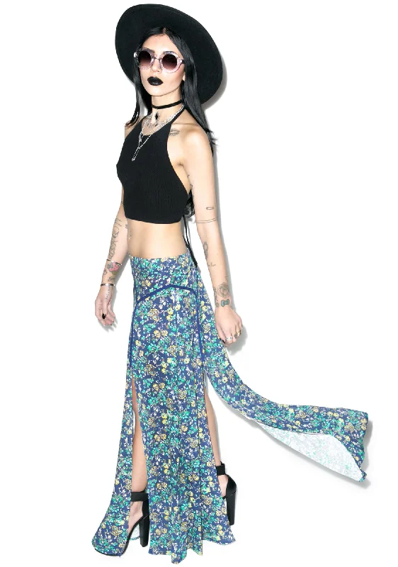 Mandala Floral Maxi Skirt