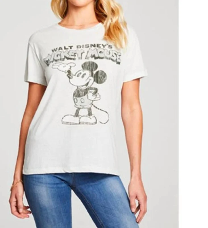 Mickey Mouse Recycled Vintage Tee In Off White