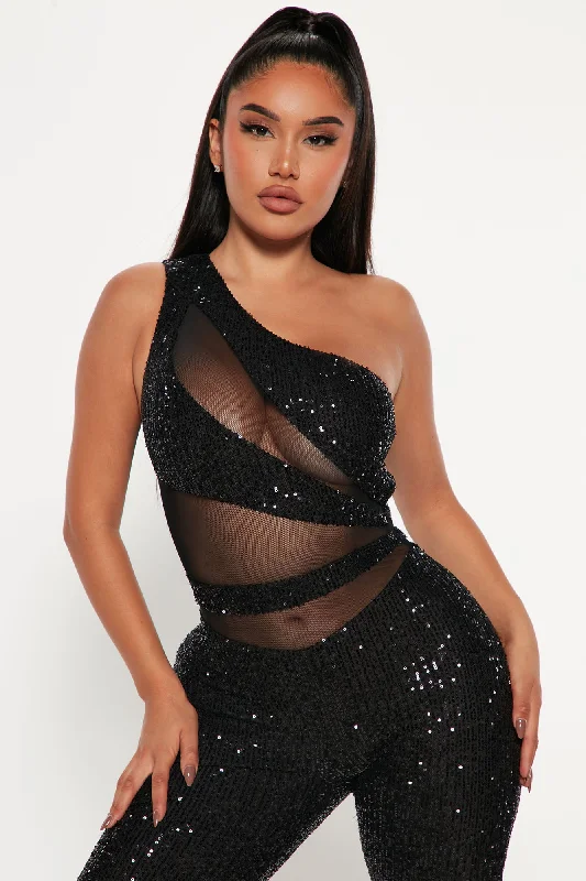 Nadine Sequin Jumpsuit - Black