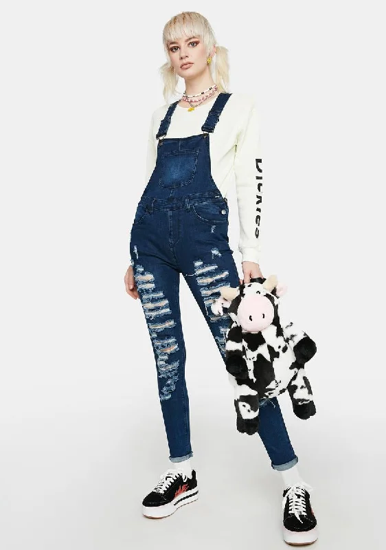 Navy Rough Day Denim Overalls