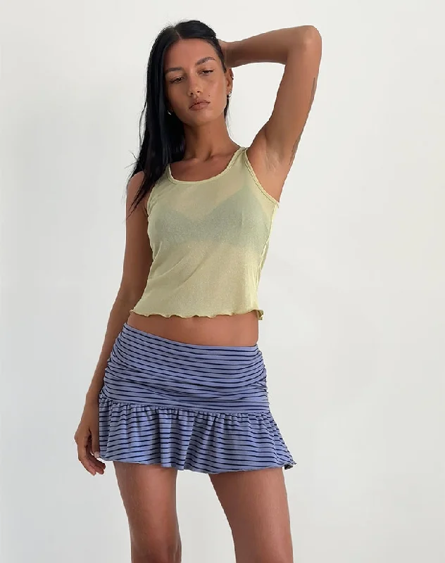 Nefeli Mini Skirt in Blue and Black Stripe