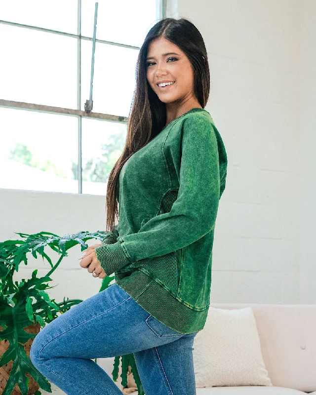 Girlfriend Crewneck Sweatshirt - Ash Dark Green