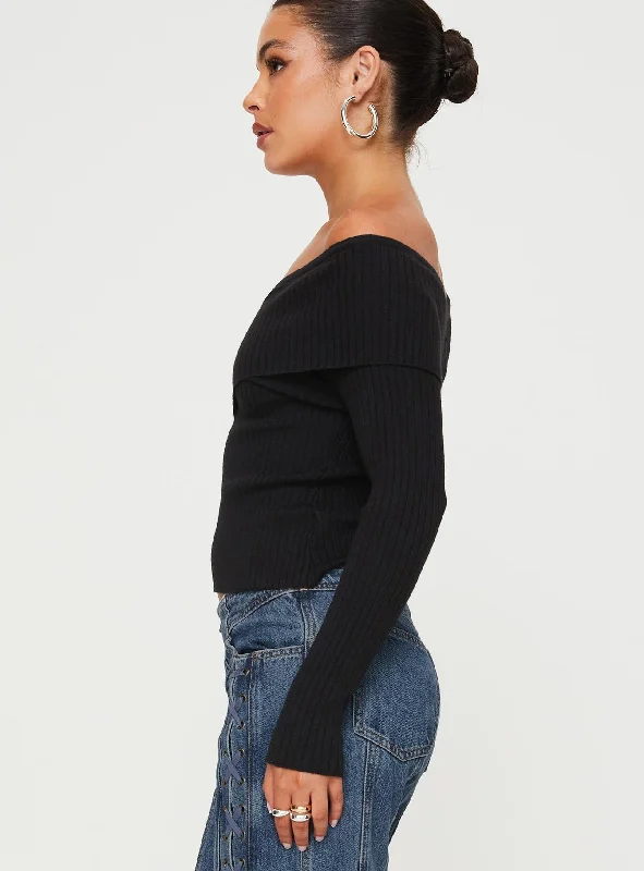 Nolia Long Sleeve Top Black