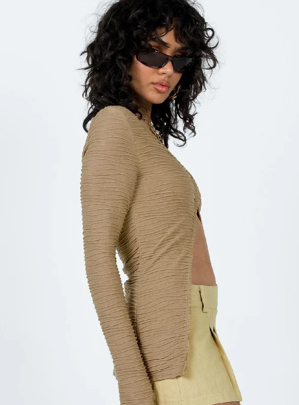 Nowell Long Sleeve Top Beige