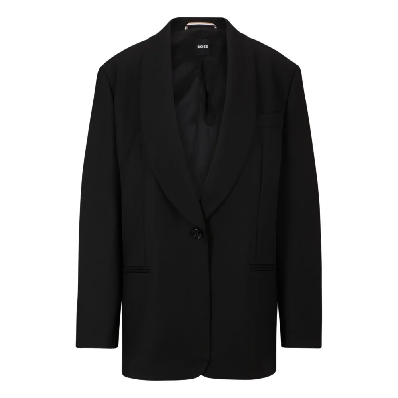 Oversize-fit jacket in virgin-wool twill