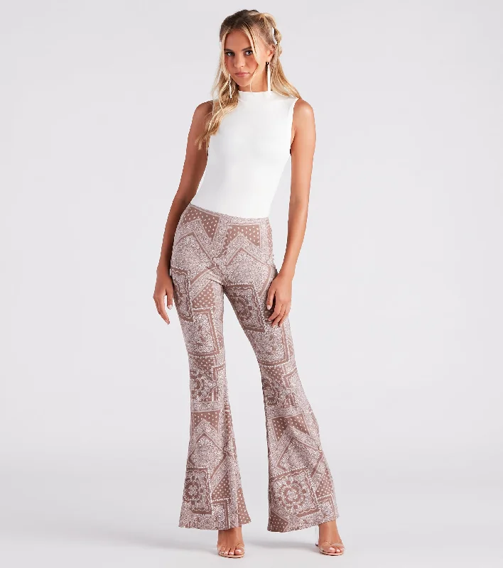 Paisley Princess Boho Flare Pants