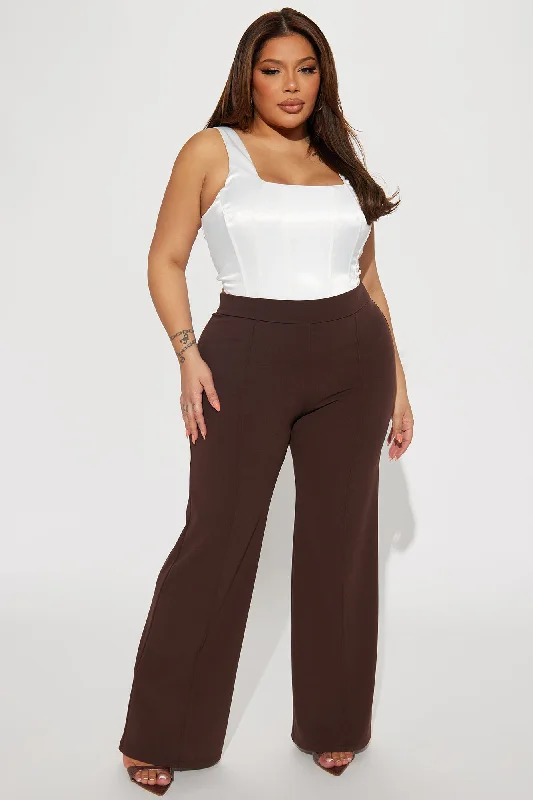 Petite Victoria High Waisted Dress Pants - Chocolate