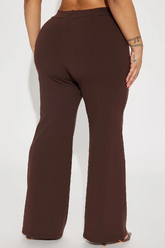 Petite Victoria High Waisted Dress Pants - Chocolate