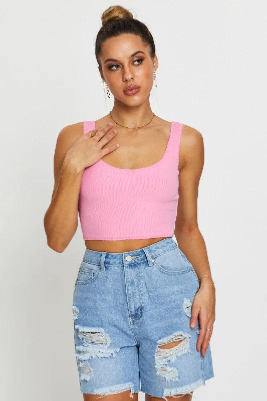 Pink Crop Top