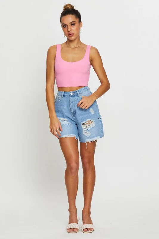 Pink Crop Top