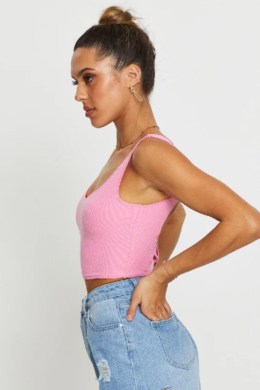 Pink Crop Top