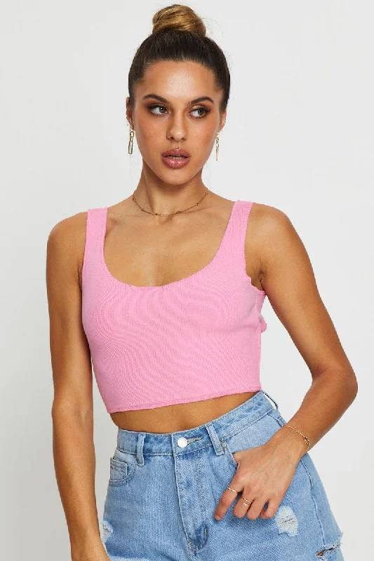 Pink Crop Top