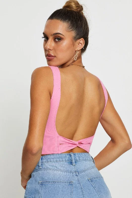 Pink Crop Top