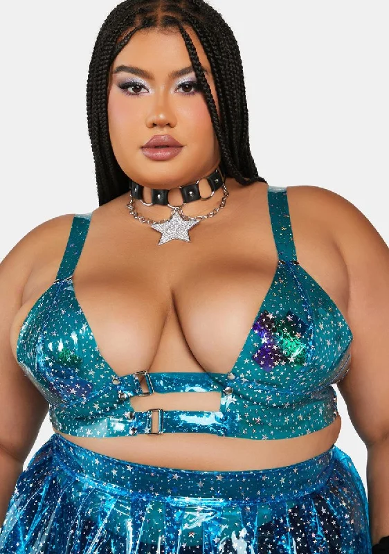 Plus Aqua Chasing Starlight Vinyl Bustier