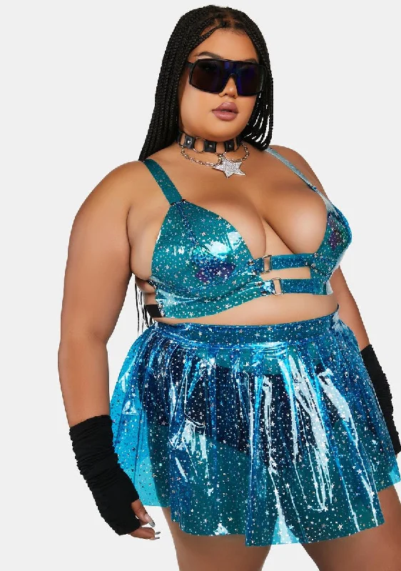 Plus Aqua Chasing Starlight Vinyl Bustier