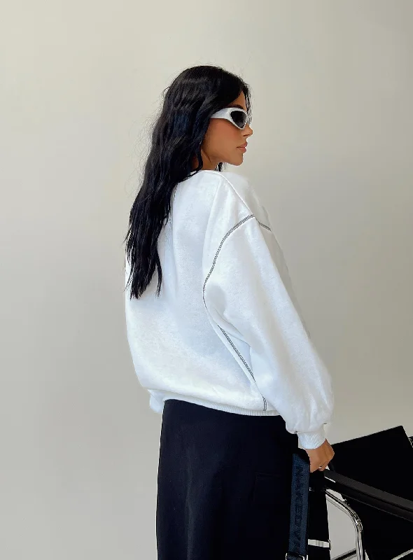 Portland Oversized Crewneck Sweatshirt White