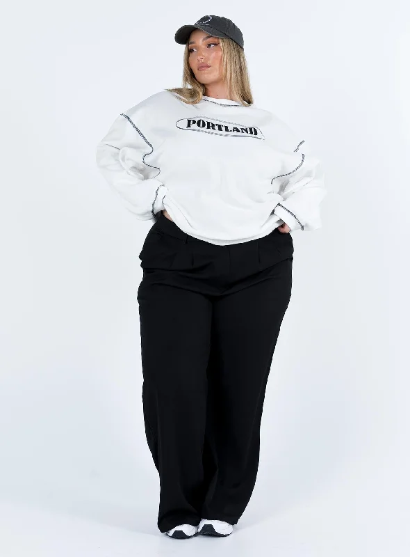 Portland Oversized Sweatshirt White Curve