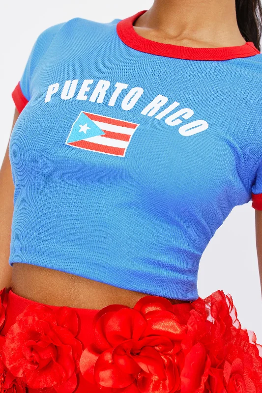 Puerto Rico Ringer Tee - Blue