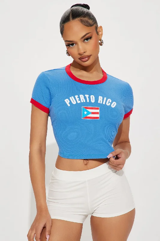 Puerto Rico Ringer Tee - Blue