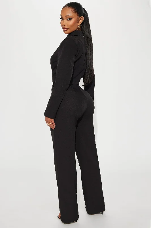 Quick Break 2 Piece Jumpsuit Set - Black