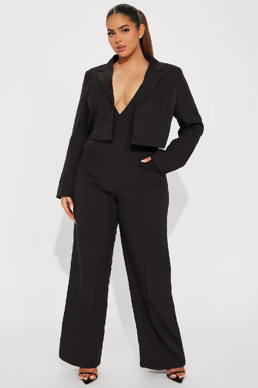 Quick Break 2 Piece Jumpsuit Set - Black