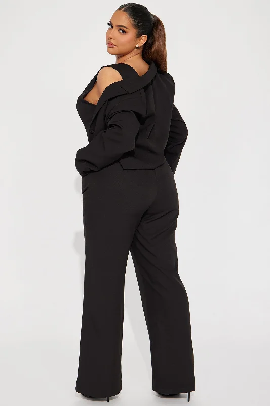 Quick Break 2 Piece Jumpsuit Set - Black