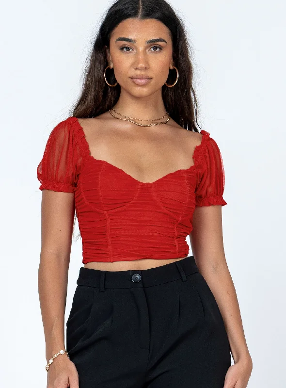 Stephano Short Sleeve Top Red