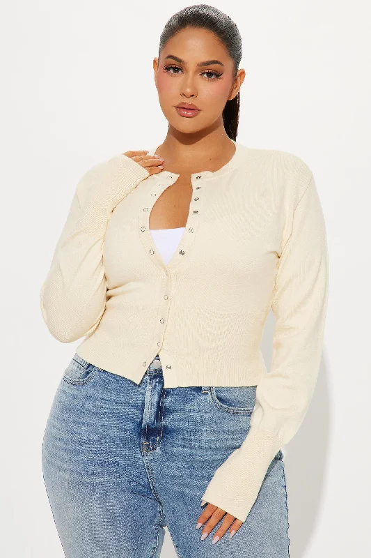 Retail Therapy Cropped Cardigan - Cream