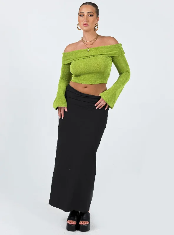 Saro Off The Shoulder Top Green