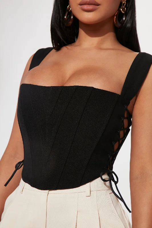 Side Struttin' Corset Top - Black