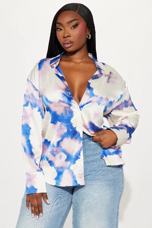 Stars Aligned Satin Shirt - Ivory/combo