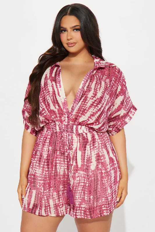 Summer In Cannes Romper - Raspberry/Combo