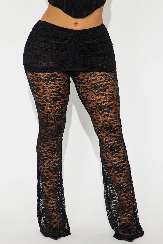 Surprise Me Lace Flare Pant - Black