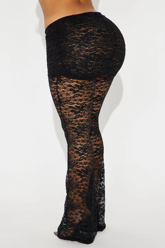 Surprise Me Lace Flare Pant - Black