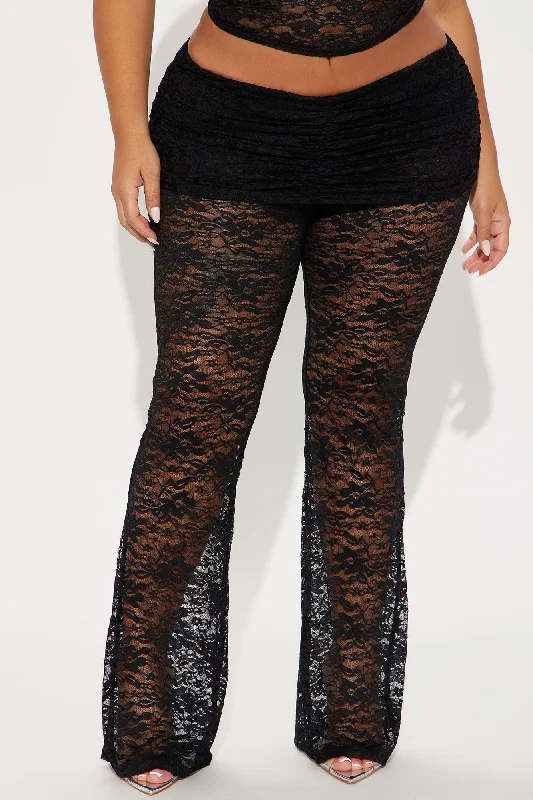 Surprise Me Lace Flare Pant - Black