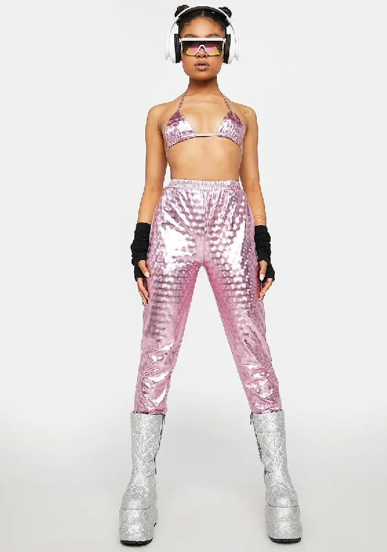 Sweet Electric Highway Holographic Joggers Set