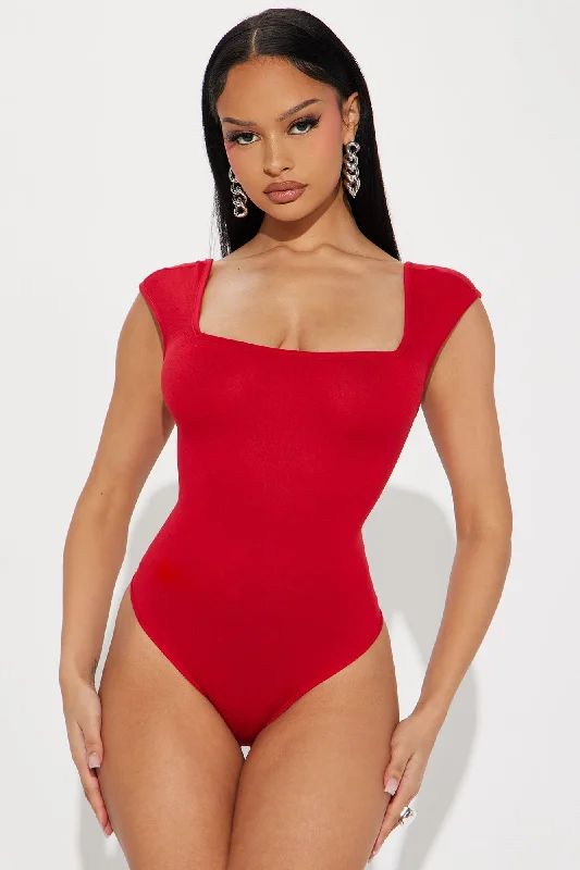 Sweet Talk Backless Bodysuit - Red