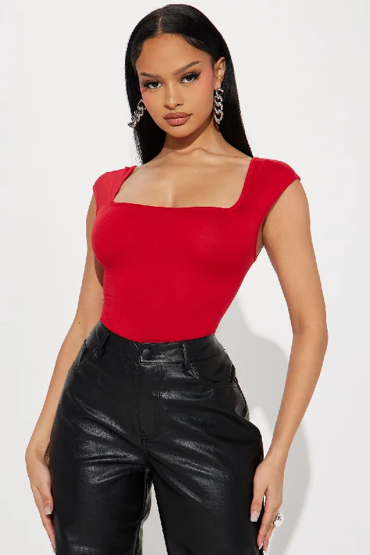 Sweet Talk Backless Bodysuit - Red