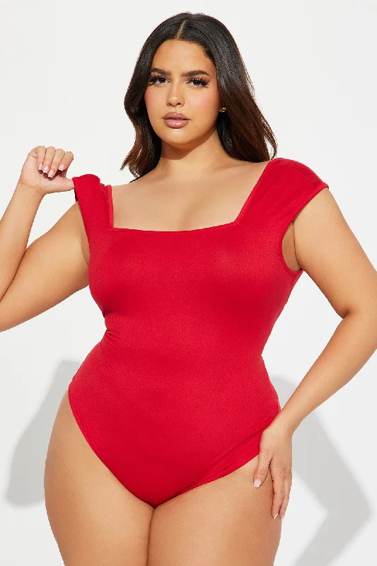 Sweet Talk Backless Bodysuit - Red