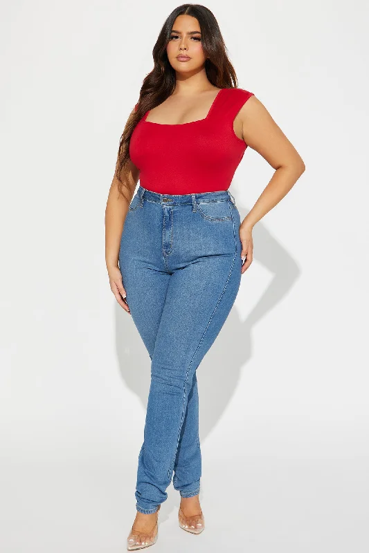 Sweet Talk Backless Bodysuit - Red