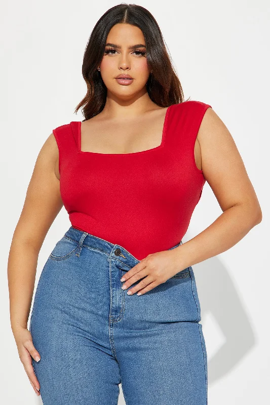 Sweet Talk Backless Bodysuit - Red