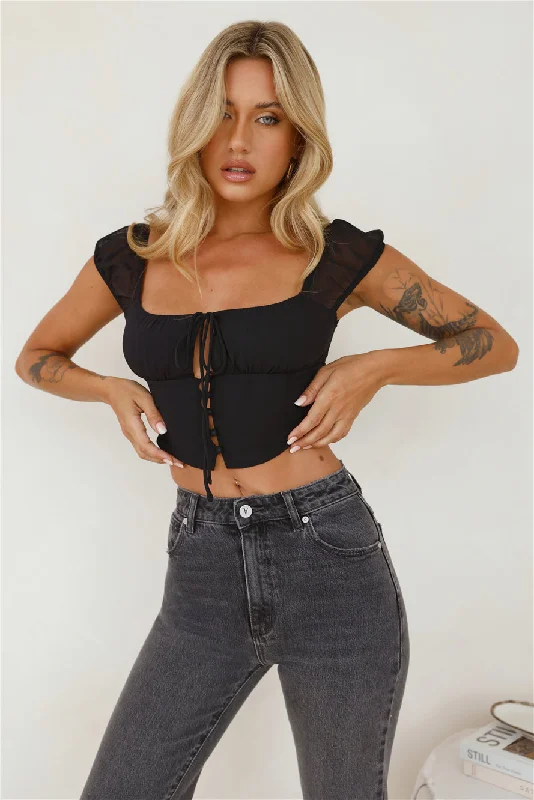 Sweetness Crop Top Black