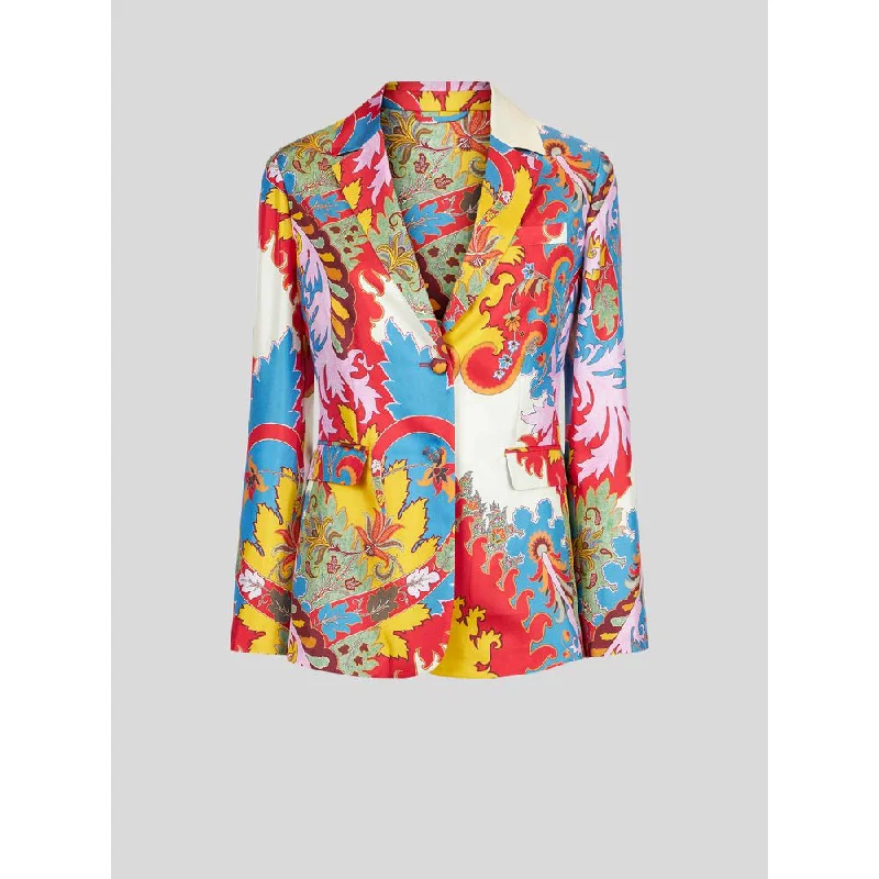 Tailored Printed Silk Jacket