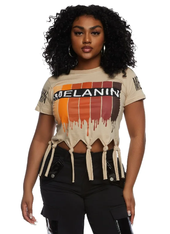 Melanin Drip Knot Hem Graphic Tee