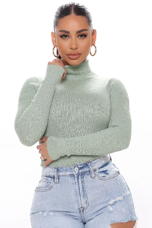 Tara Turtle Neck Sweater - Sage